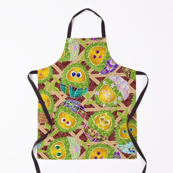 Item preview, Golden Durian in Bamboo Basket Pattern - Cute Thai Fruit Kawaii Art designed and sold by Vector Loom Studio 9.