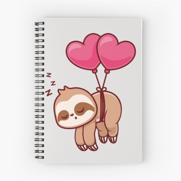 Item preview, Cute Sloth Hanging with Heart Balloons – Love & Lazy Vibes designed and sold by RajDeals.