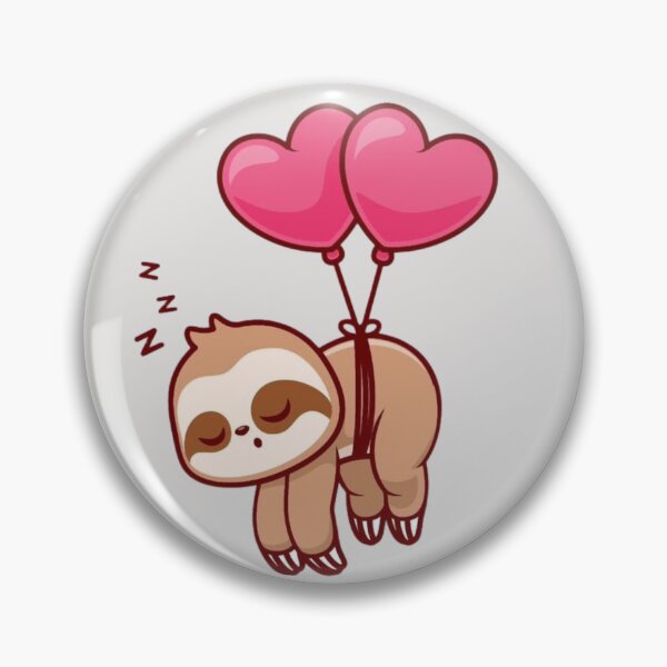 Item preview, Cute Sloth Hanging with Heart Balloons – Love & Lazy Vibes designed and sold by RajDeals.