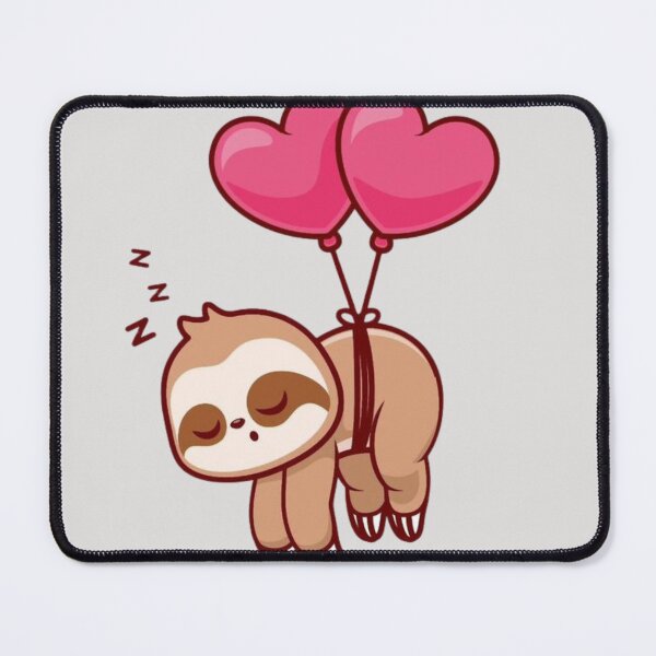 Item preview, Cute Sloth Hanging with Heart Balloons – Love & Lazy Vibes designed and sold by RajDeals.