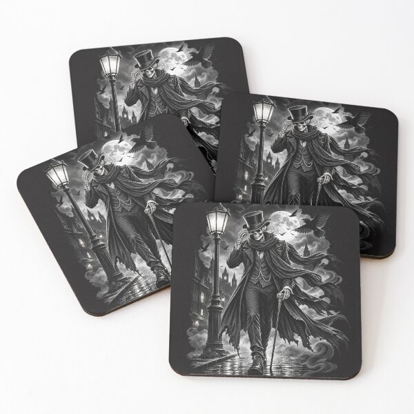 Item preview, Vintage Skeleton Gentleman Gothic Horror Black and White designed and sold by wildflux.