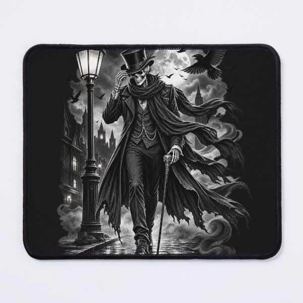 Item preview, Vintage Skeleton Gentleman Gothic Horror Black and White designed and sold by wildflux.