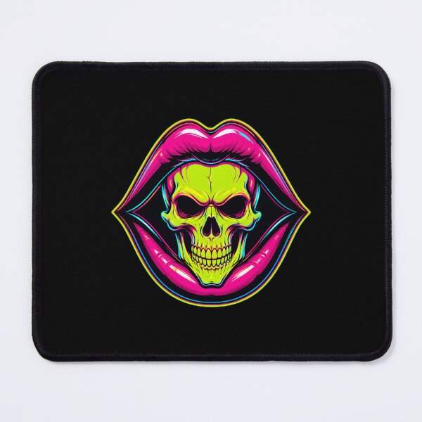 Item preview, Neon Skull Pink Lips Gothic Horror Psychedelic Halloween designed and sold by teeperfect.