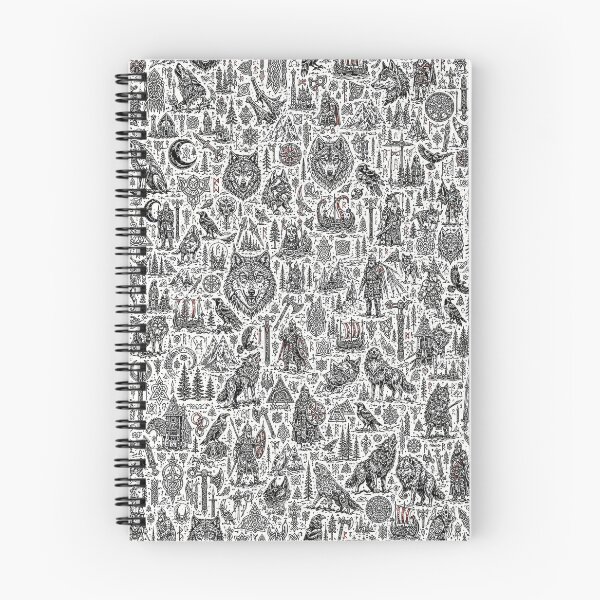 Item preview, Wolves of Valhalla Viking Doodle Pattern designed and sold by i-corp.