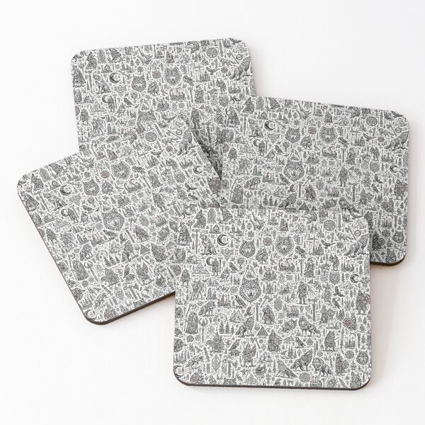 Item preview, Wolves of Valhalla Viking Doodle Pattern designed and sold by i-corp.