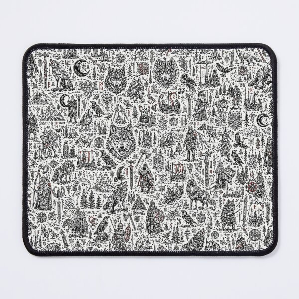 Item preview, Wolves of Valhalla Viking Doodle Pattern designed and sold by i-corp.