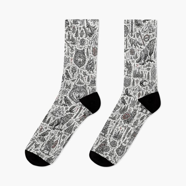 Item preview, Wolves of Valhalla Viking Doodle Pattern designed and sold by i-corp.
