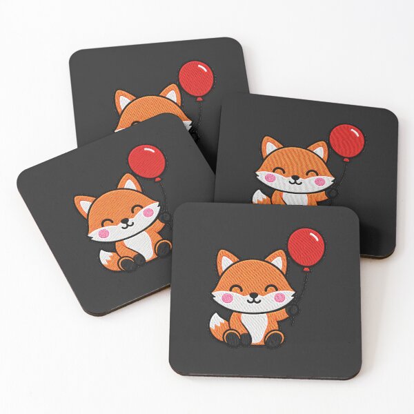 Item preview, Cute Fox Holding Red Balloon Kawaii Embroidery Patch designed and sold by ColorSplash123.