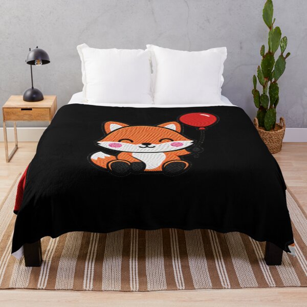Item preview, Cute Fox Holding Red Balloon Kawaii Embroidery Patch designed and sold by ColorSplash123.