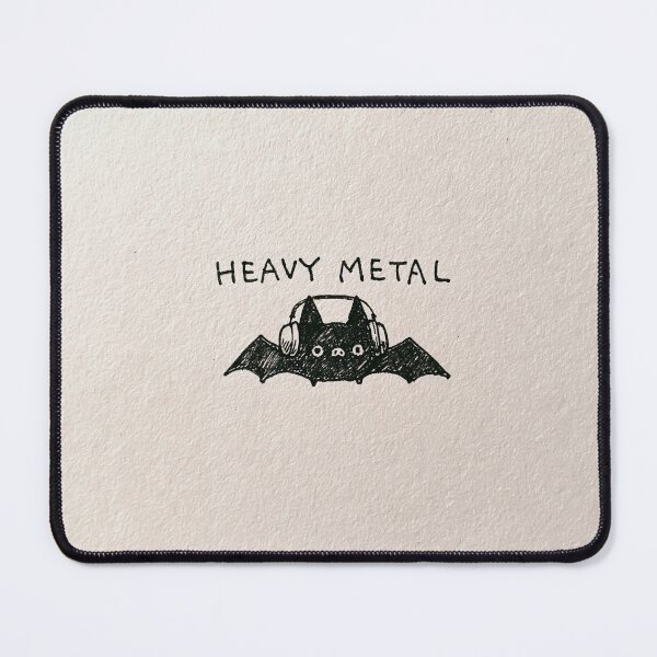Item preview, Heavy Metal Cute Bat with Headphones Ink Drawing designed and sold by lautir.