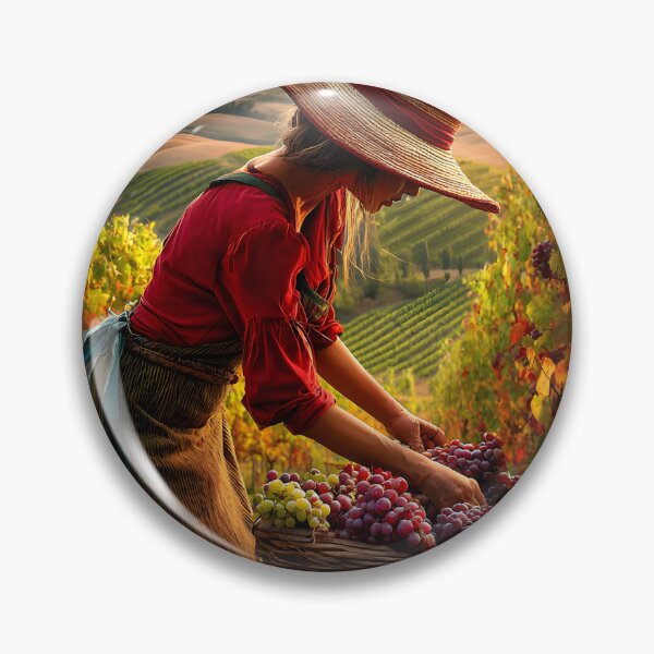 Item preview, Harvesting Grapes at Sunset in a Vineyard Scene designed and sold by Artessie.