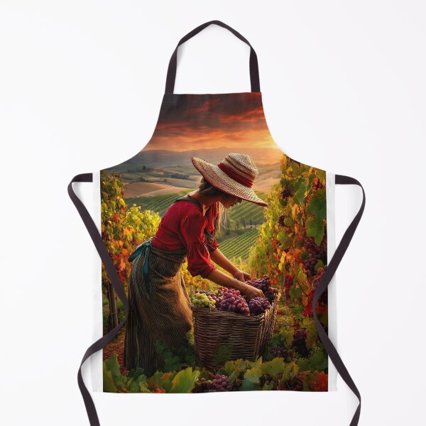 Item preview, Harvesting Grapes at Sunset in a Vineyard Scene designed and sold by Artessie.