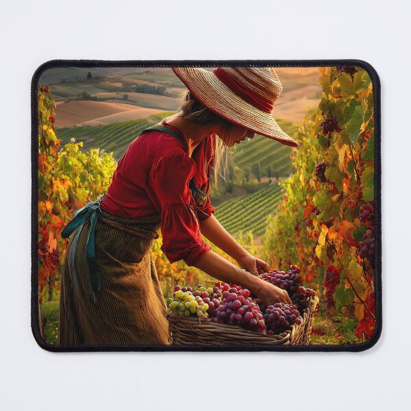 Item preview, Harvesting Grapes at Sunset in a Vineyard Scene designed and sold by Artessie.