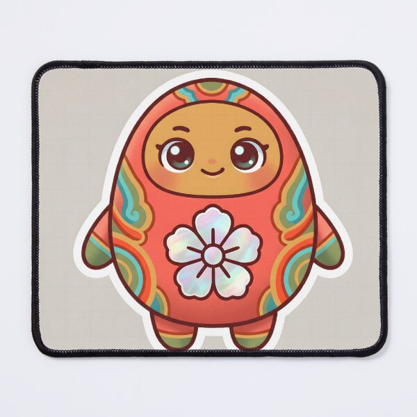 Item preview, Korean Najeon Lacquerware-inspired Mother-of-pearl Mascot — Korean Folk Art Marker Illustration designed and sold by radou88.
