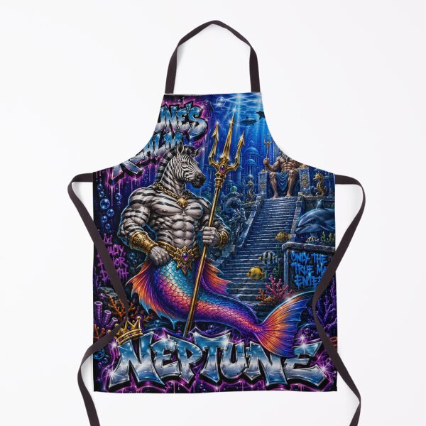 Item preview, Zebra Merman – Neptune’s Ocean Guardian | 90s Airbrush Fantasy designed and sold by Kilian Luc.