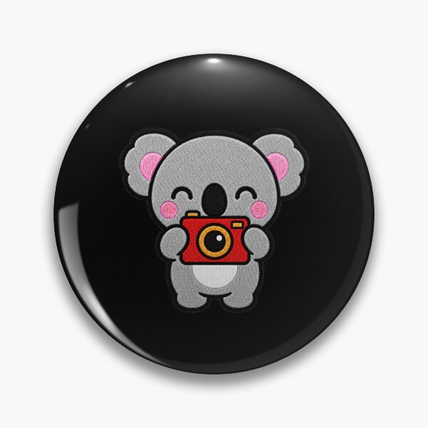 Item preview, Cute Koala Taking Photo Kawaii Embroidery Patch designed and sold by ColorSplash123.