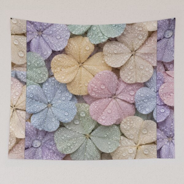 Item preview, Pastel Hydrangea Flowers Pattern Waterdrops Aesthetic designed and sold by GeminiArts Studio .