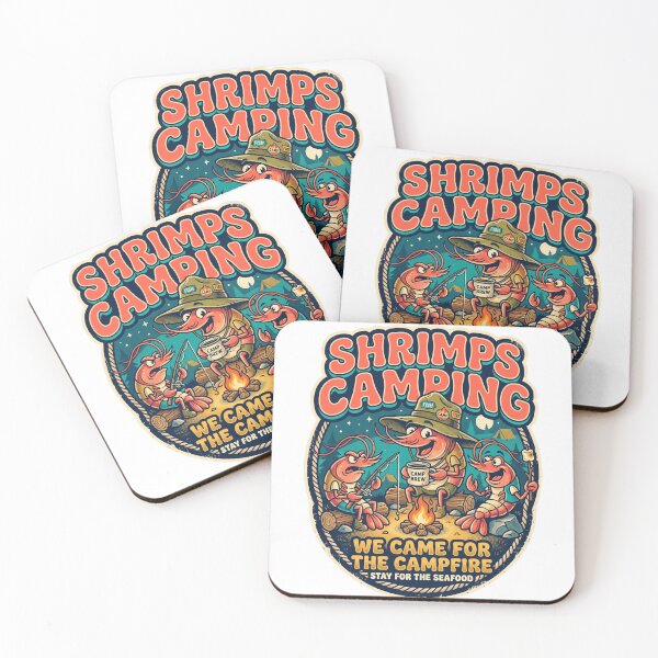 Item preview, Vintage Shrimps Camping Retro Outdoors and Campfire Adventure designed and sold by pawsome purrfect.