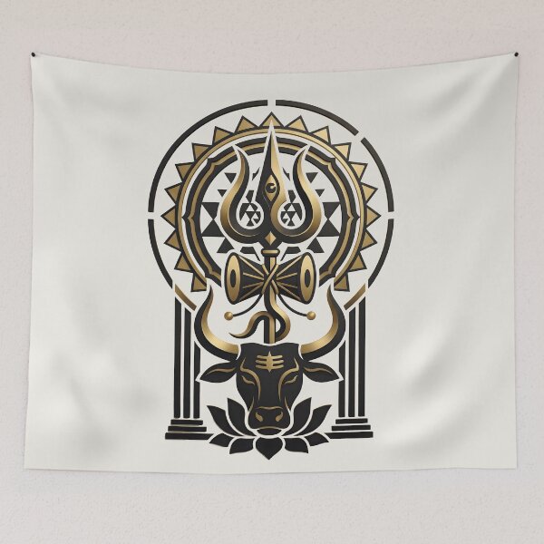 Item preview, Shiva Trishul and Nandi Sacred Art   designed and sold by hutofdesigns.