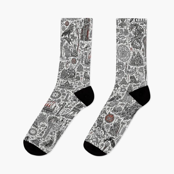 Item preview, Nordic Mythology Viking Doodle Pattern designed and sold by i-corp.