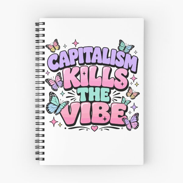 Item preview, Capitalism Kills The Vibe Pastel Y2K Butterfly Funny Anti-Capitalist designed and sold by ZIGLWORKS.