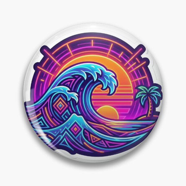 Item preview, Psychedelic Neon Sunset Surf designed and sold by StickerVerseStudio.