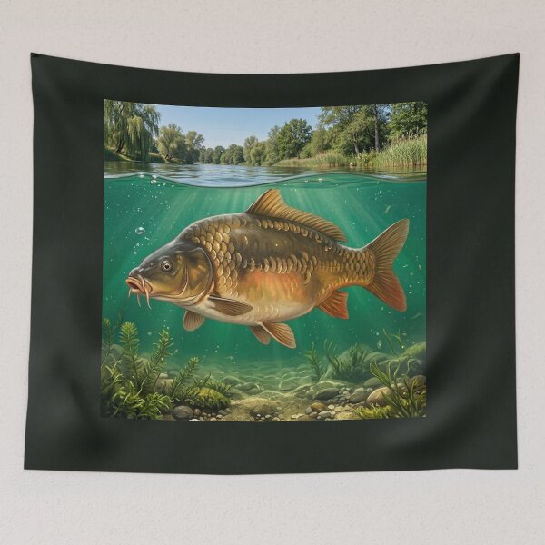 Item preview, Common Carp Illustration – Freshwater Legends Fishing Art designed and sold by Northbound Trail.