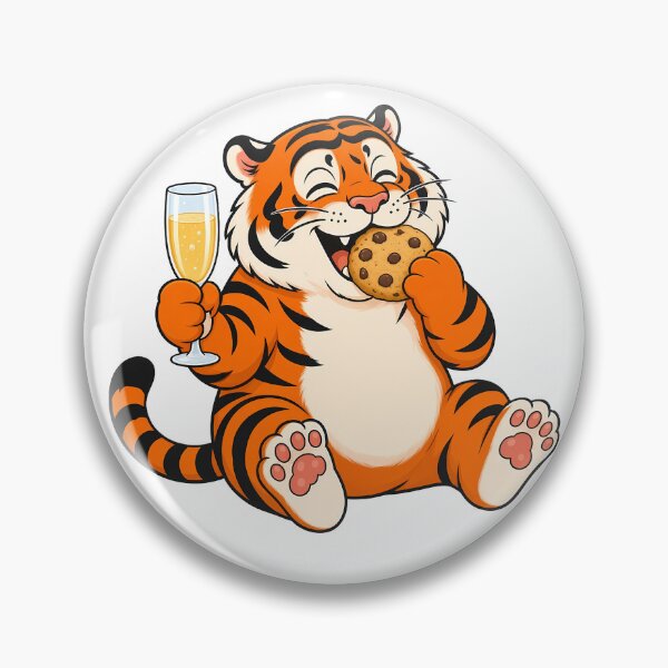 Item preview, Chubby Tiger New Years Eve Cookie Champagne designed and sold by aigcx.