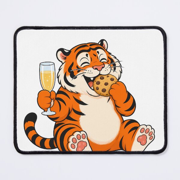 Item preview, Chubby Tiger New Years Eve Cookie Champagne designed and sold by aigcx.