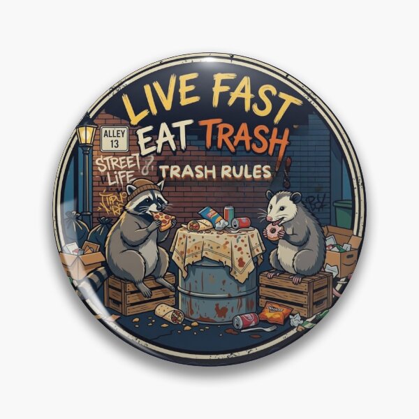 Item preview, Live Fast Eat Trash - Funny Raccoon and Opossum designed and sold by Ekstrashop.
