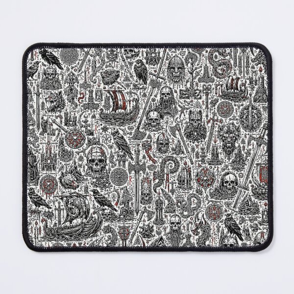 Item preview, Viking Skull & Raven Doodle Pattern designed and sold by i-corp.