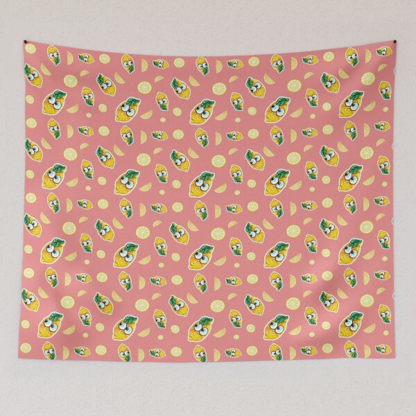 Item preview, Cute lemons on peach background pattern designed and sold by TurquoiseChicken.