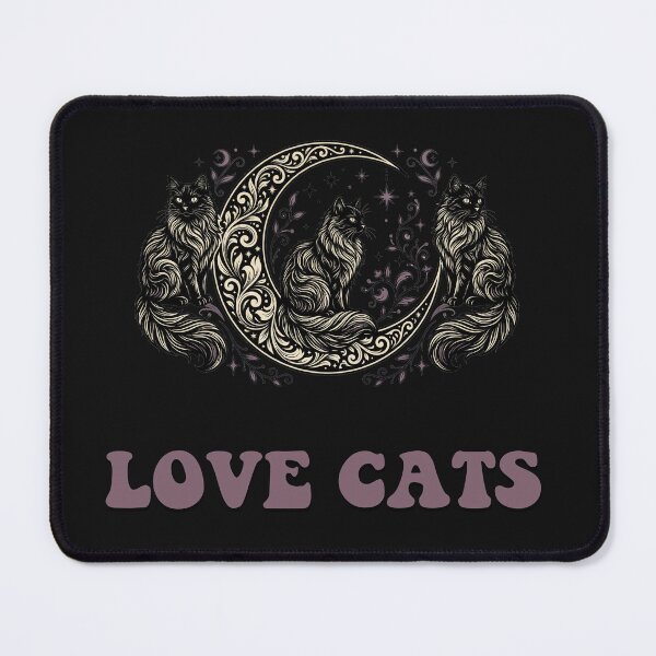 Item preview, Mystical Love Cats Crescent Moon Retro designed and sold by ilyasartist.