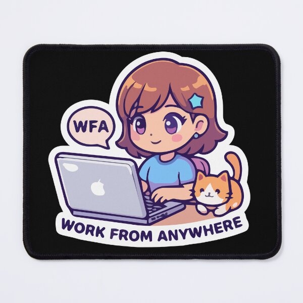 Item preview, Cute WFA Anime Girl Work From Anywhere Remote Freelancer designed and sold by All Year Summer Co..
