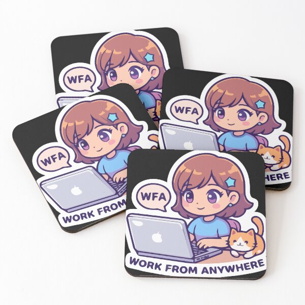 Item preview, Cute WFA Anime Girl Work From Anywhere Remote Freelancer designed and sold by All Year Summer Co..