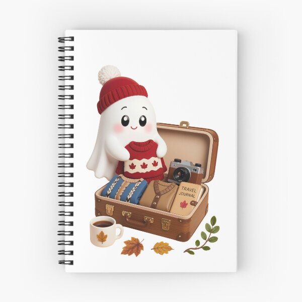 Item preview, Cute Travel Ghost Cozy Autumn Suitcase designed and sold by Inka Moon Design.