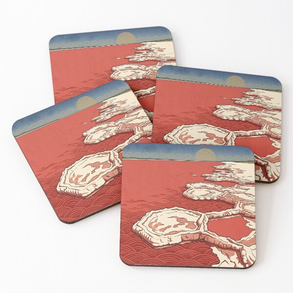 Item preview, Ukiyo-e Pink Salt Lake & White Desert Art designed and sold by conohitoAI-ArtGallery.