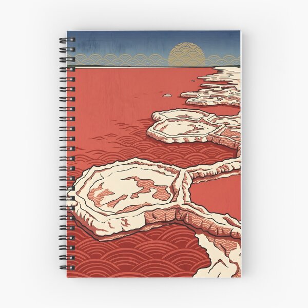 Item preview, Ukiyo-e Pink Salt Lake & White Desert Art designed and sold by conohitoAI-ArtGallery.