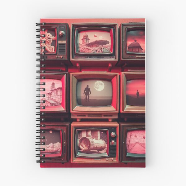Item preview, Vintage Retro TV Stack Sci-Fi Surreal Art designed and sold by Cine8.