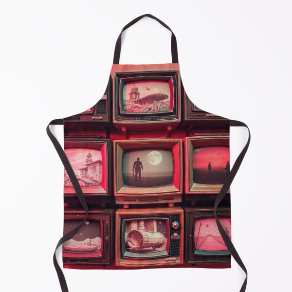 Item preview, Vintage Retro TV Stack Sci-Fi Surreal Art designed and sold by Cine8.