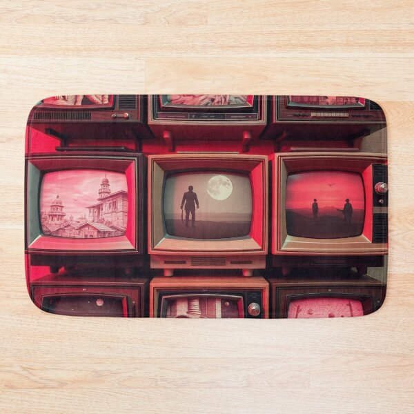 Item preview, Vintage Retro TV Stack Sci-Fi Surreal Art designed and sold by Cine8.