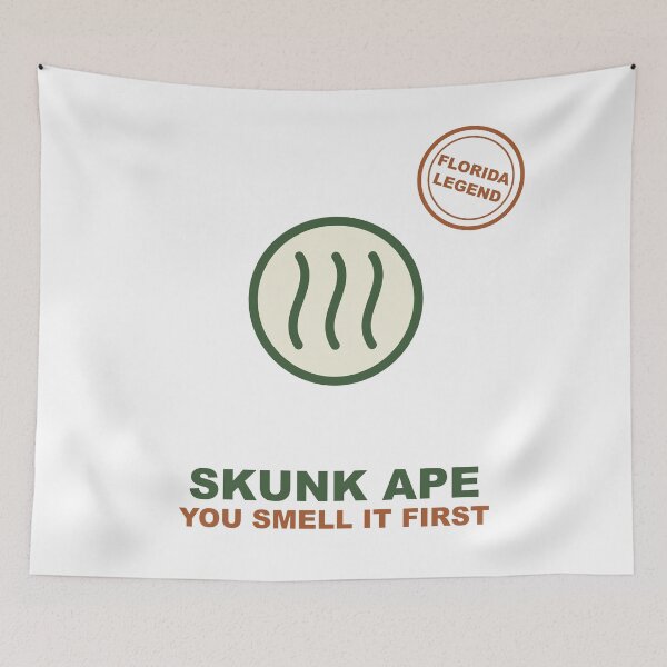 Item preview, Skunk Ape Alert Funny Florida Cryptid Badge Sticker designed and sold by Mega-Shopping.