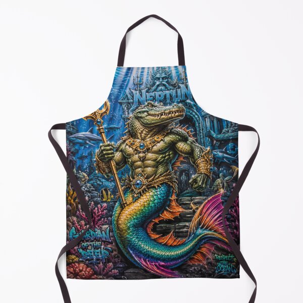 Item preview, Alligator Merman – Neptune’s Ocean Guardian | 90s Airbrush Fantasy designed and sold by Kilian Luc.