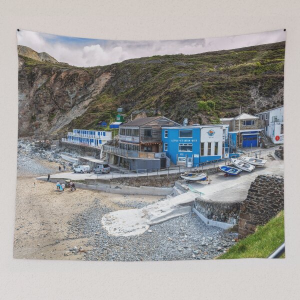 Item preview, St Agnes Cove with Surf Club and Boats at Low Tide designed and sold by Paul Thompson Photography.