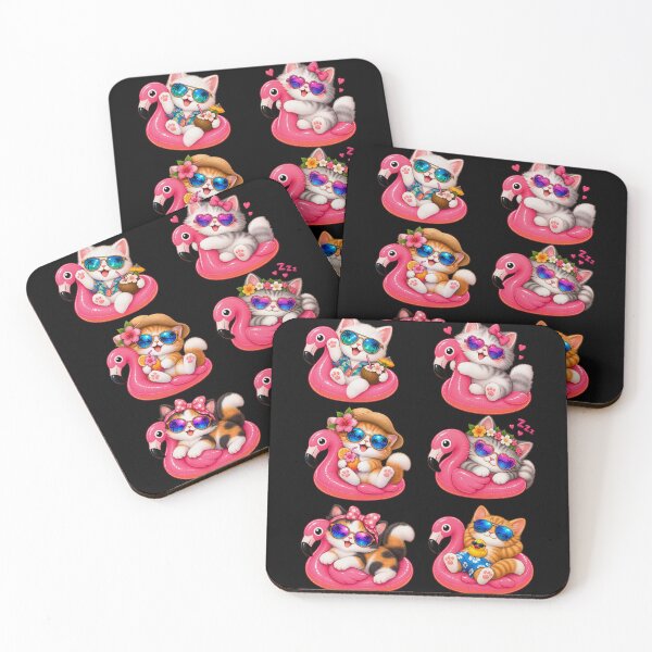 Item preview, Chillin, Flamingo Cats  designed and sold by YSTART.