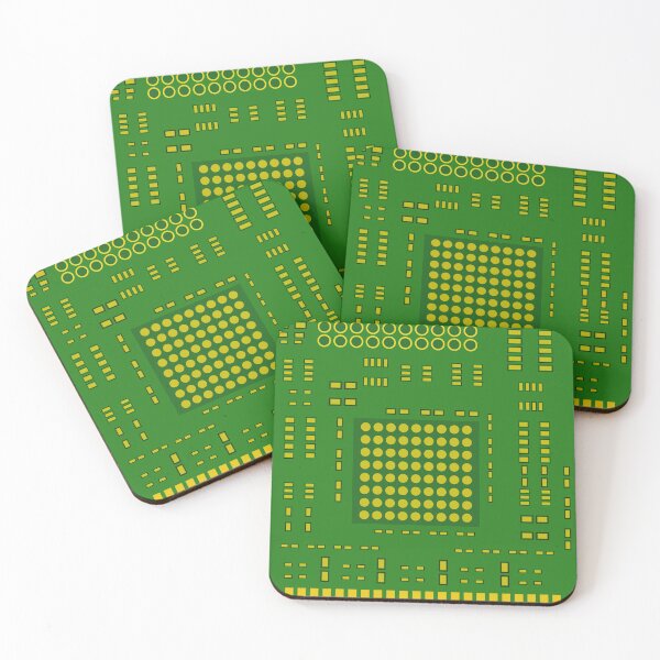 Item preview, Abstract Green Circuit Board Background with Yellow Electronic Components, Technology Vector Pattern designed and sold by Ei-Ei.