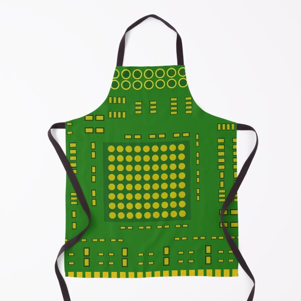 Item preview, Abstract Green Circuit Board Background with Yellow Electronic Components, Technology Vector Pattern designed and sold by Ei-Ei.