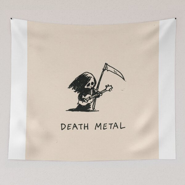 Item preview, Death Metal Grim Reaper Guitarist Ink Drawing designed and sold by lautir.
