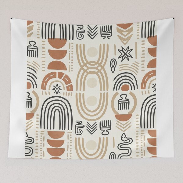 Item preview, Afro Boho Minimal Pattern | African-Inspired Geometric Seamless Design designed and sold by BloomyBCrafts.