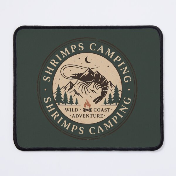 Item preview, Minimalist Shrimps Camping Vintage Wilderness Mountain Silhouette designed and sold by pawsome purrfect.